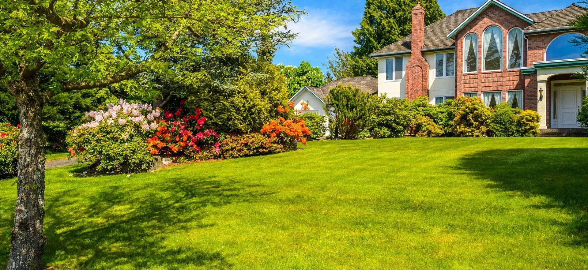 Landscaped residential yard. Crawford Lawn and Landscape